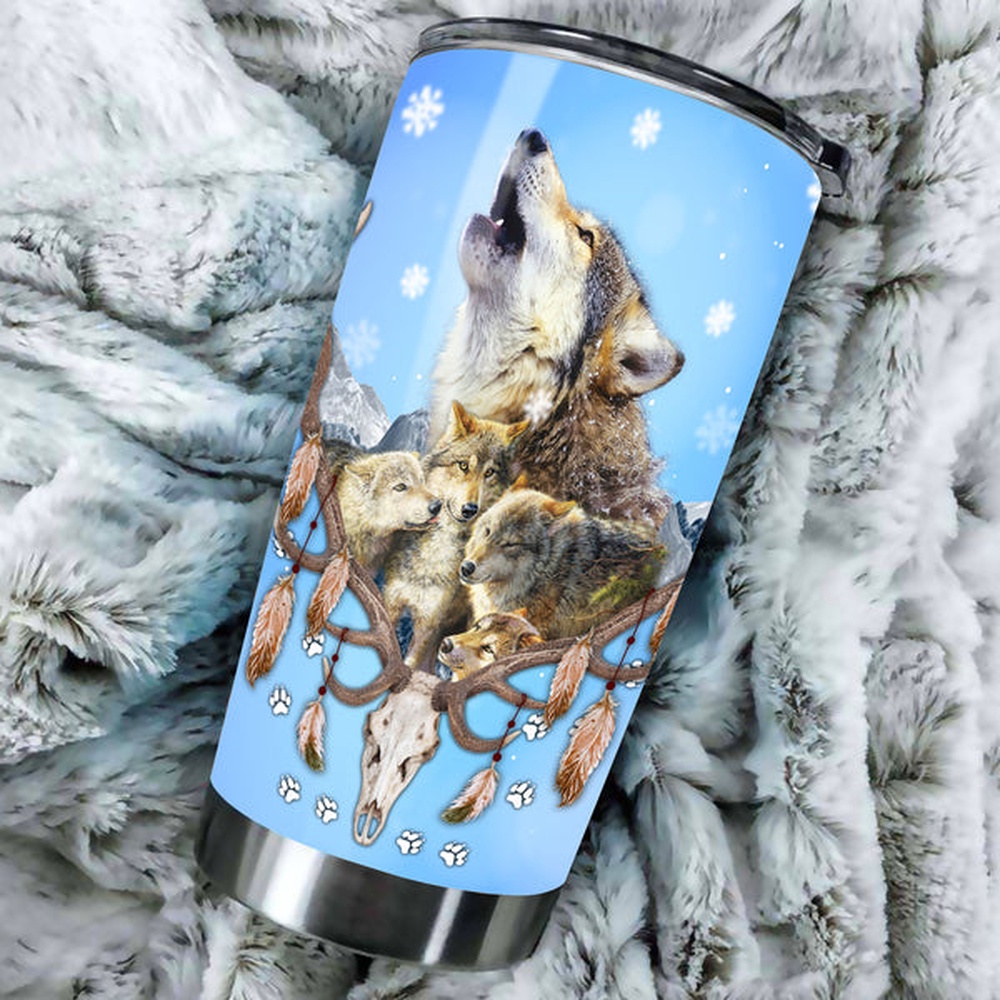 Native American Tumbler, Native Wolves Tumbler, American Tumbler, Native Tumbler