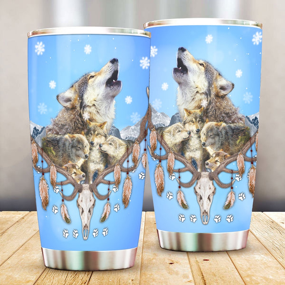 Native American Tumbler, Native Wolves Tumbler, American Tumbler, Native Tumbler