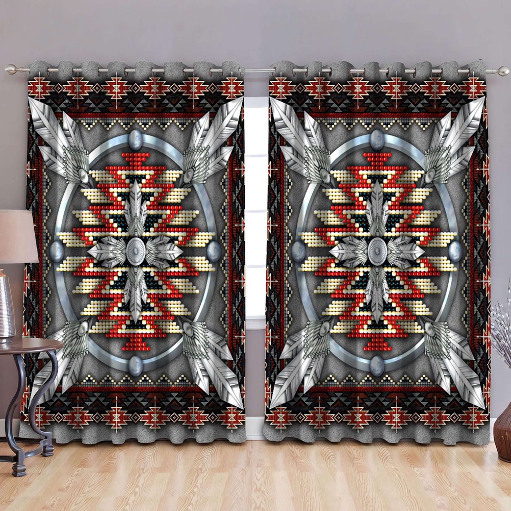 Native American Window Curtains, Beadwork Native American Window Curtains, Window Curtains