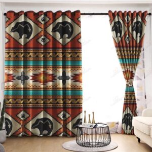 Native American Window Curtains, Bear Motifs Native&hellip;