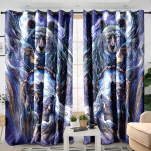 Native American Window Curtains, Family Bear Native&hellip;