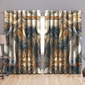 Native American Window Curtains, Horse Pattern Native&hellip;