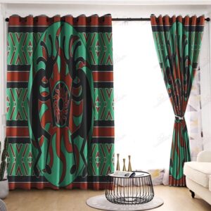 Native American Window Curtains, Kokopelli Black Native&hellip;