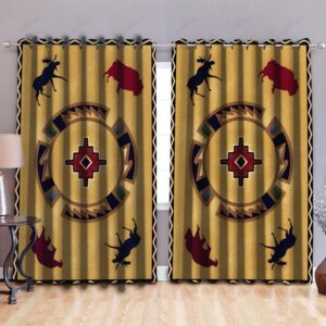 Native American Window Curtains, Pattern Animals Native&hellip;
