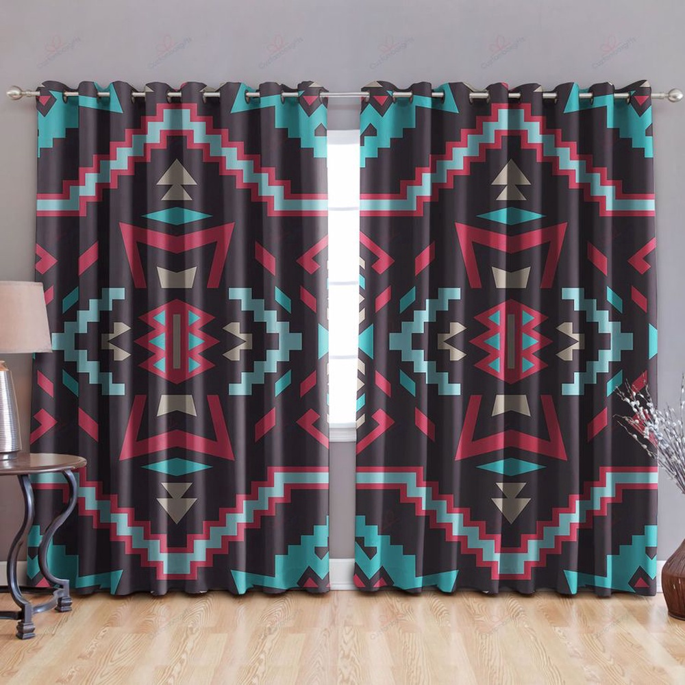 Native American Window Curtains, Red Blue Native American Window Curtains, Window Curtains Native American Window Curtains, Red Blue Native American Window Curtains, Window Curtains