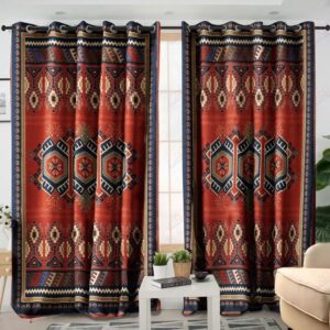 Native American Window Curtains, Red Thermal Grommet&hellip;