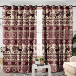 Native American Window Curtains, Reindeer Native American&hellip;