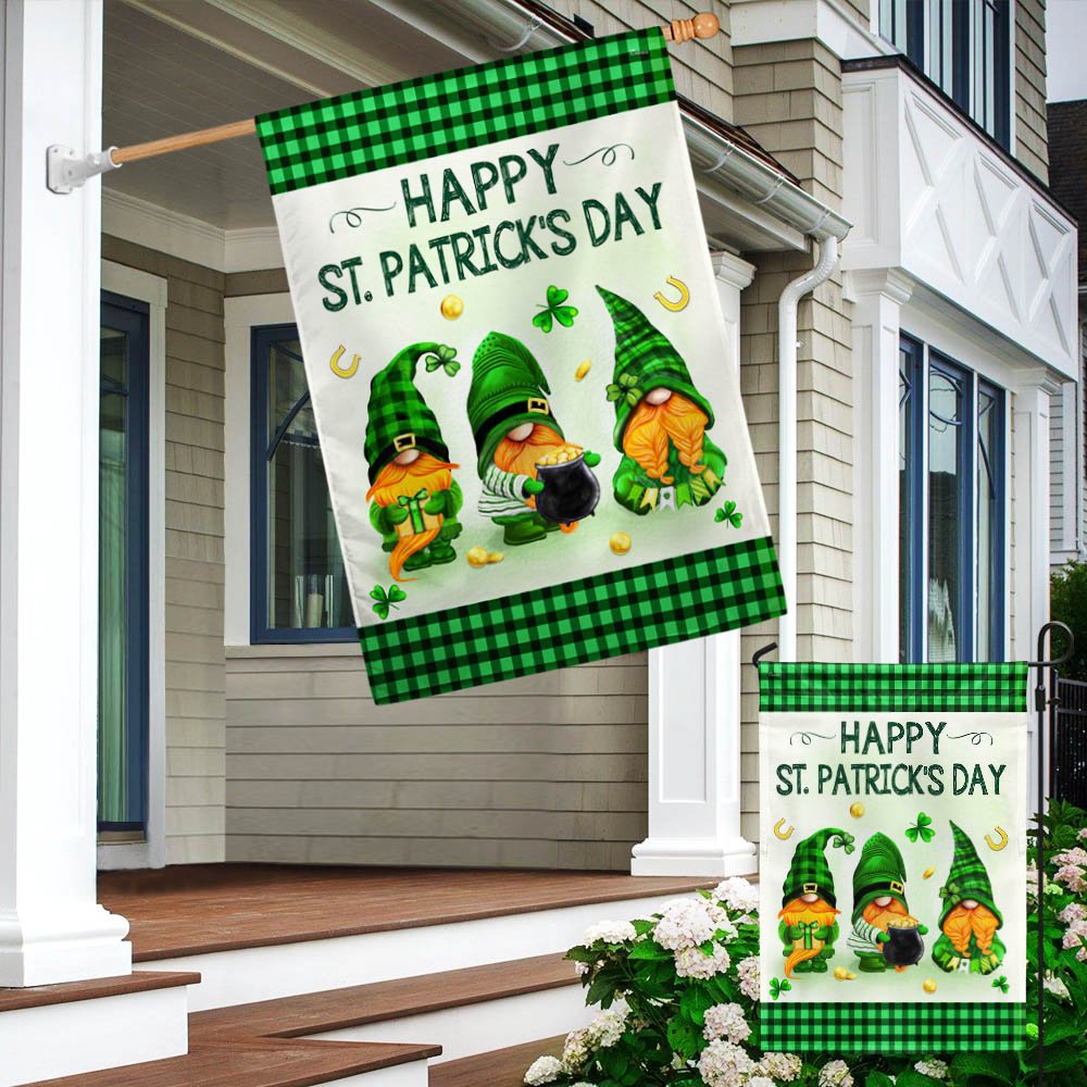 St Patrick’s Flag, Happy Patrick’s Day Gnomes Flag, St Patrick’s Day Garden Flag