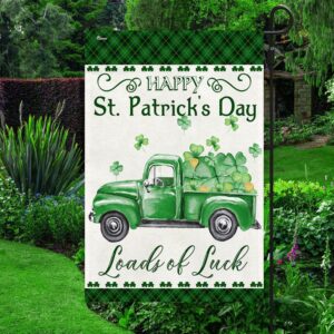 St Patrick s Flag Happy St. Patrick s Day Flag Green Truck Loads Of Luck St Patrick s Day Garden Flag 3 lxp3gr.jpg