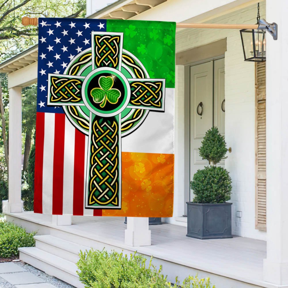 St Patrick’s Flag, St. Patrick’s Day American Irish Celtic Cross Flag, St Patrick’s Day Garden Flag