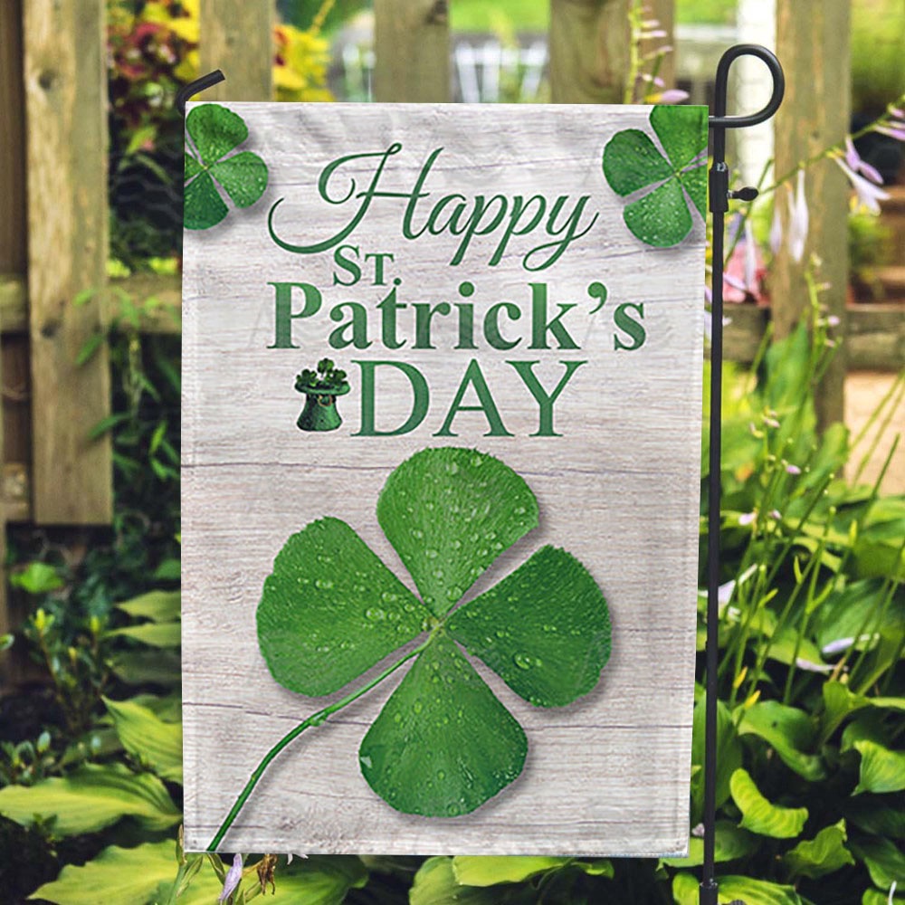 St Patrick’s Flag, St. Patrick’s Day Clover Double Sided House Flag, St Patrick’s Day Garden Flag