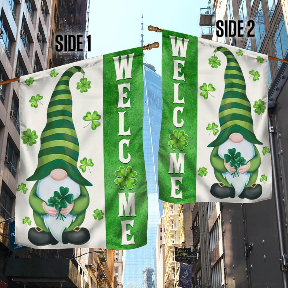 St Patrick’s Flag, St. Patrick’s Day Flag Irish Gnome Welcome, St Patrick’s Day Garden Flag
