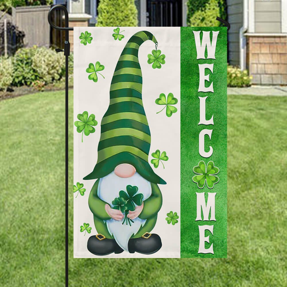 St Patrick’s Flag, St. Patrick’s Day Flag Irish Gnome Welcome, St Patrick’s Day Garden Flag
