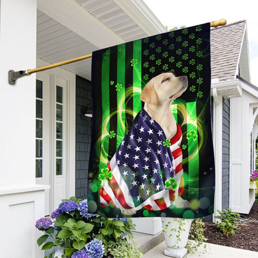 St Patrick’s Flag, Yellow Labrador Retriever Flag St. Patrick’s Day, St Patrick’s Day Garden Flag