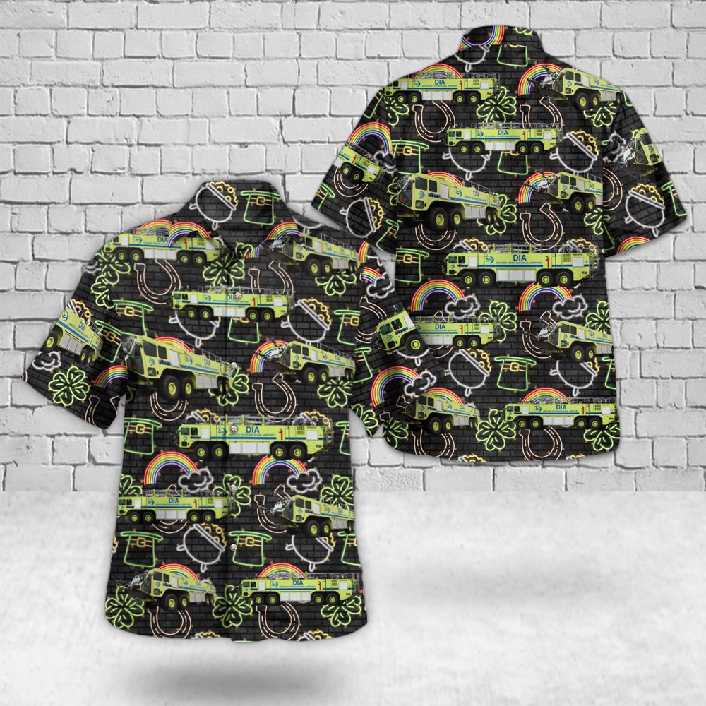 St Patricks Day Hawaiian Shirt, Aircraft Rescue and Firefighting Denver International Airport, St Patrick’s Day Hawaiian Shirt