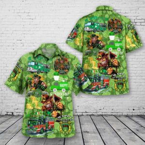 St Patricks Day Hawaiian Shirt, Fire Truck&hellip;