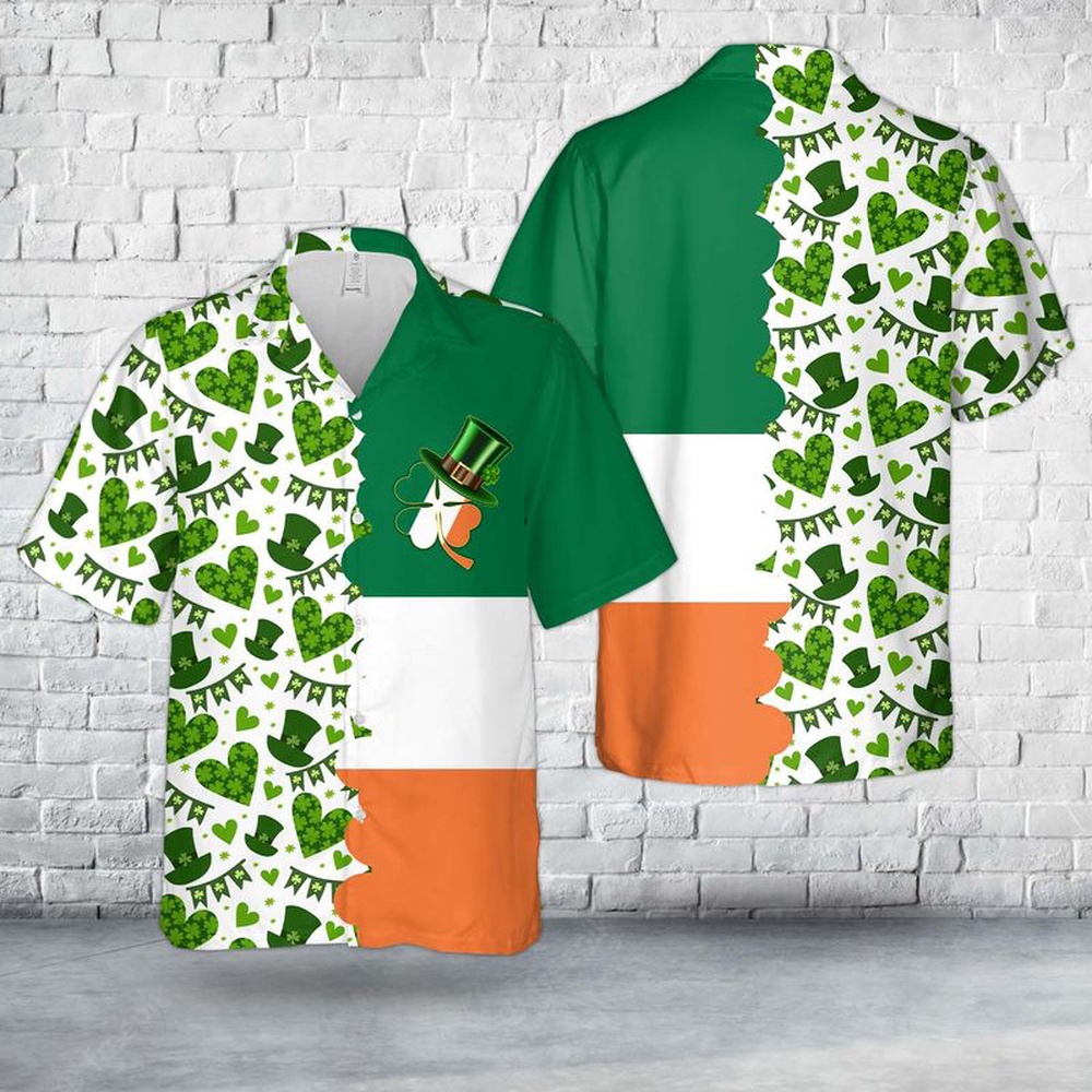 St Patricks Day Hawaiian Shirt, Irish St Patrick’s Day Hawaiian Shirt, Shamrock Aloha Shirt
