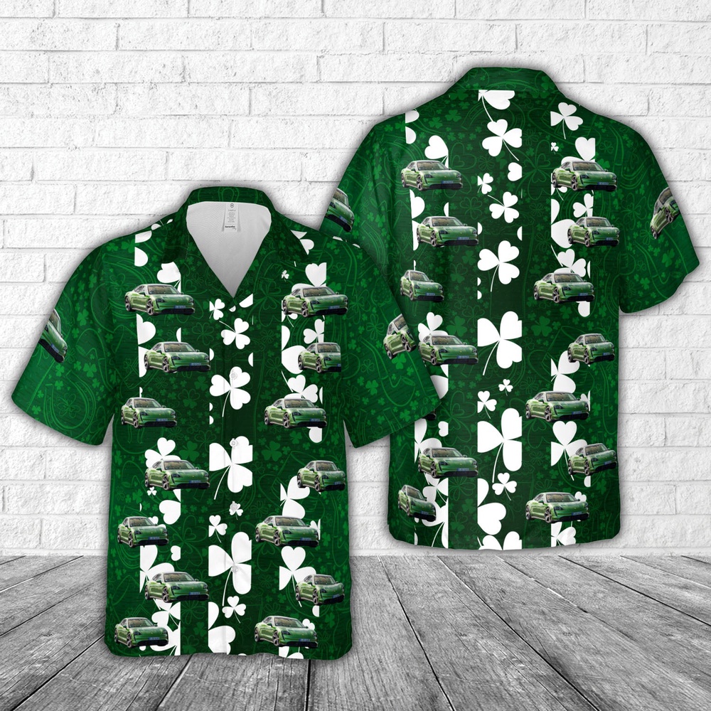 St Patricks Day Hawaiian Shirt, Porsche Taycan – Mamba Green Metallic St Patrick’s Day Hawaiian Shirt