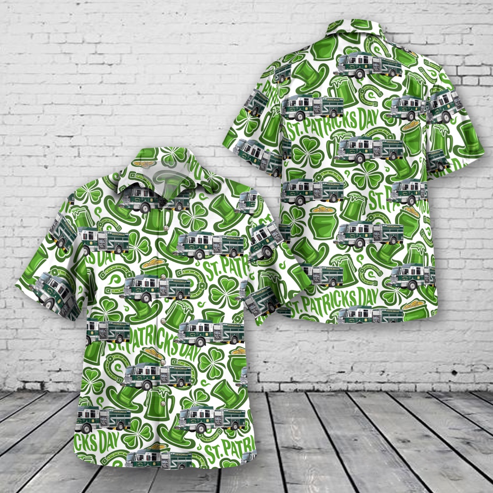 St Patricks Day Hawaiian Shirt, Romney, West Virginia, Romney Fire Company, St Patrick’s Day Hawaiian Shirt