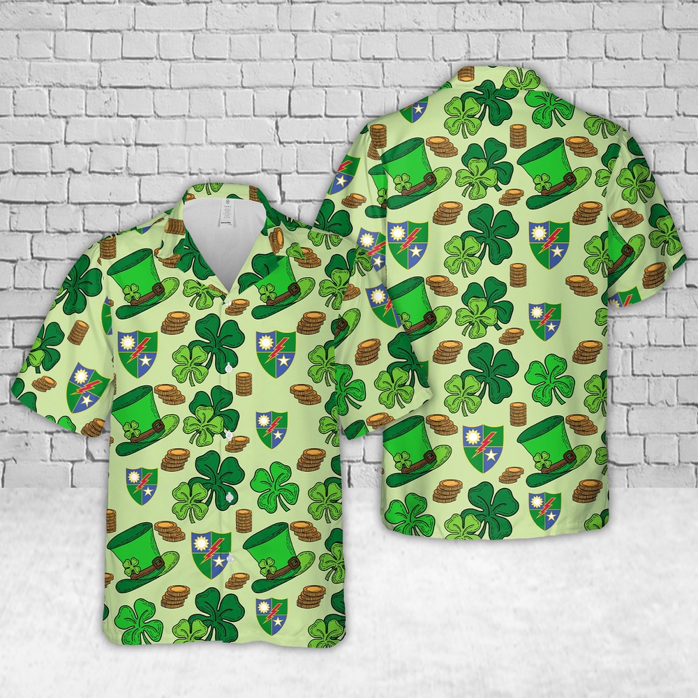 St Patricks Day Hawaiian Shirt, US Army 75th Ranger Regiment St Patrick’s Day Hawaiian Shirt