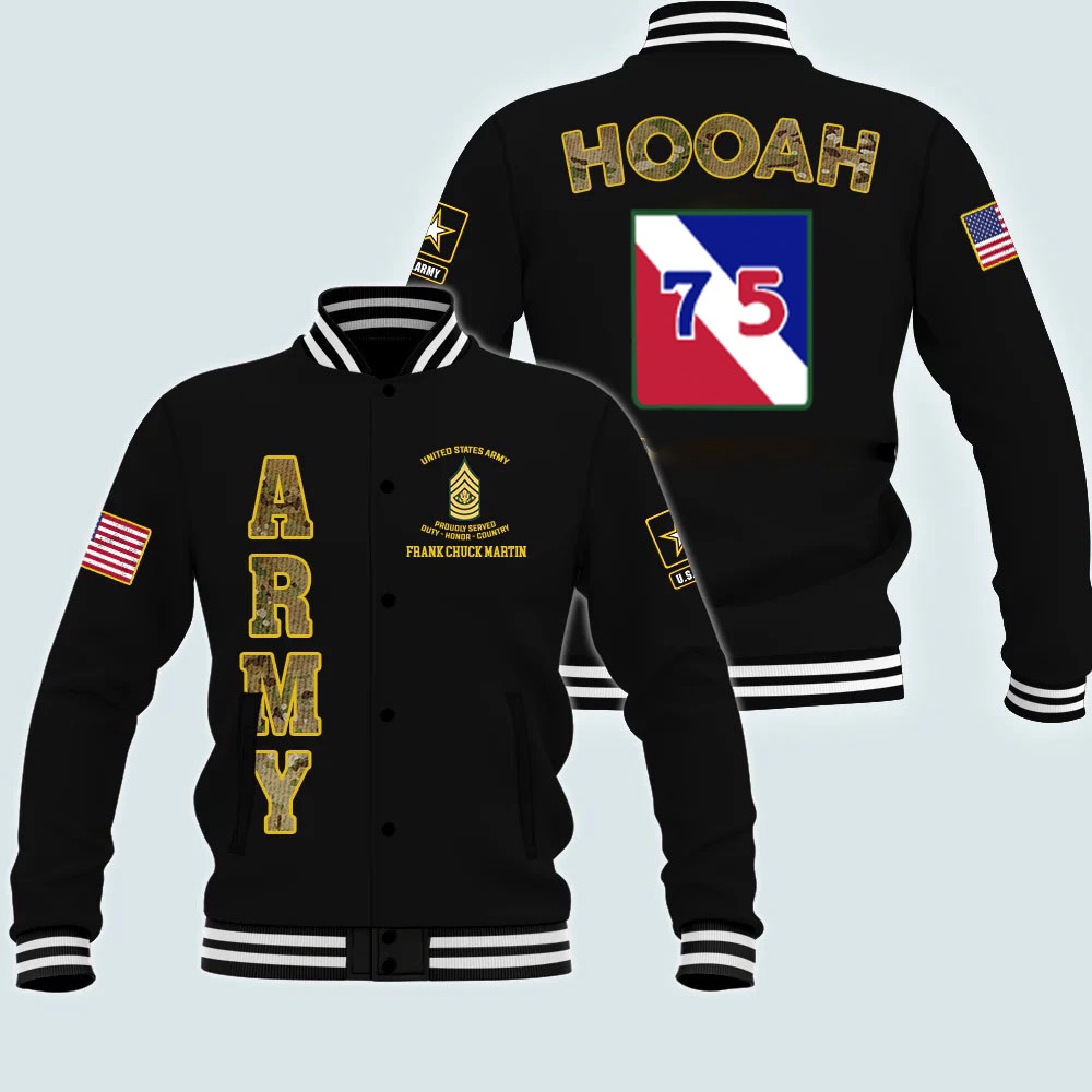 US Army Jackets, Army Veteran 75th innovation comrnand Custom Jacket Proudly Served, Army Jackets, Military Jacket Men