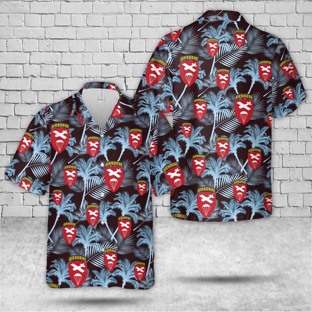 Us Army Hawaiian Shirt, US Army Airborne Command Shoulder Sleeve Insignia (from 1943-1959) Hawaiian Shirt