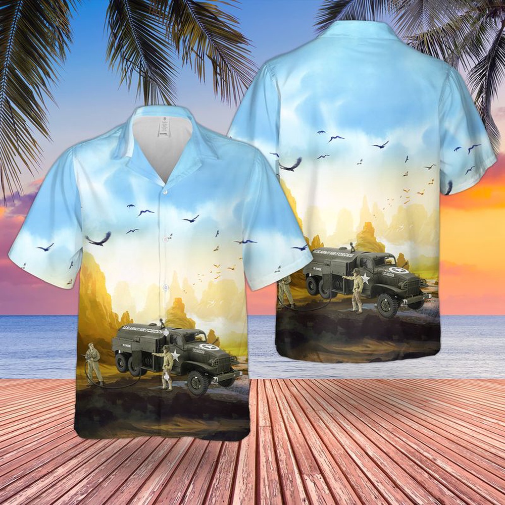 Us Army Hawaiian Shirt, US Army Airfield Fuel Truck Hawaiian Shirt