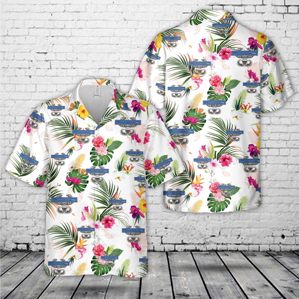 Us Army Hawaiian Shirt, US Army CIB Jump Wings Hawaiian Shirt