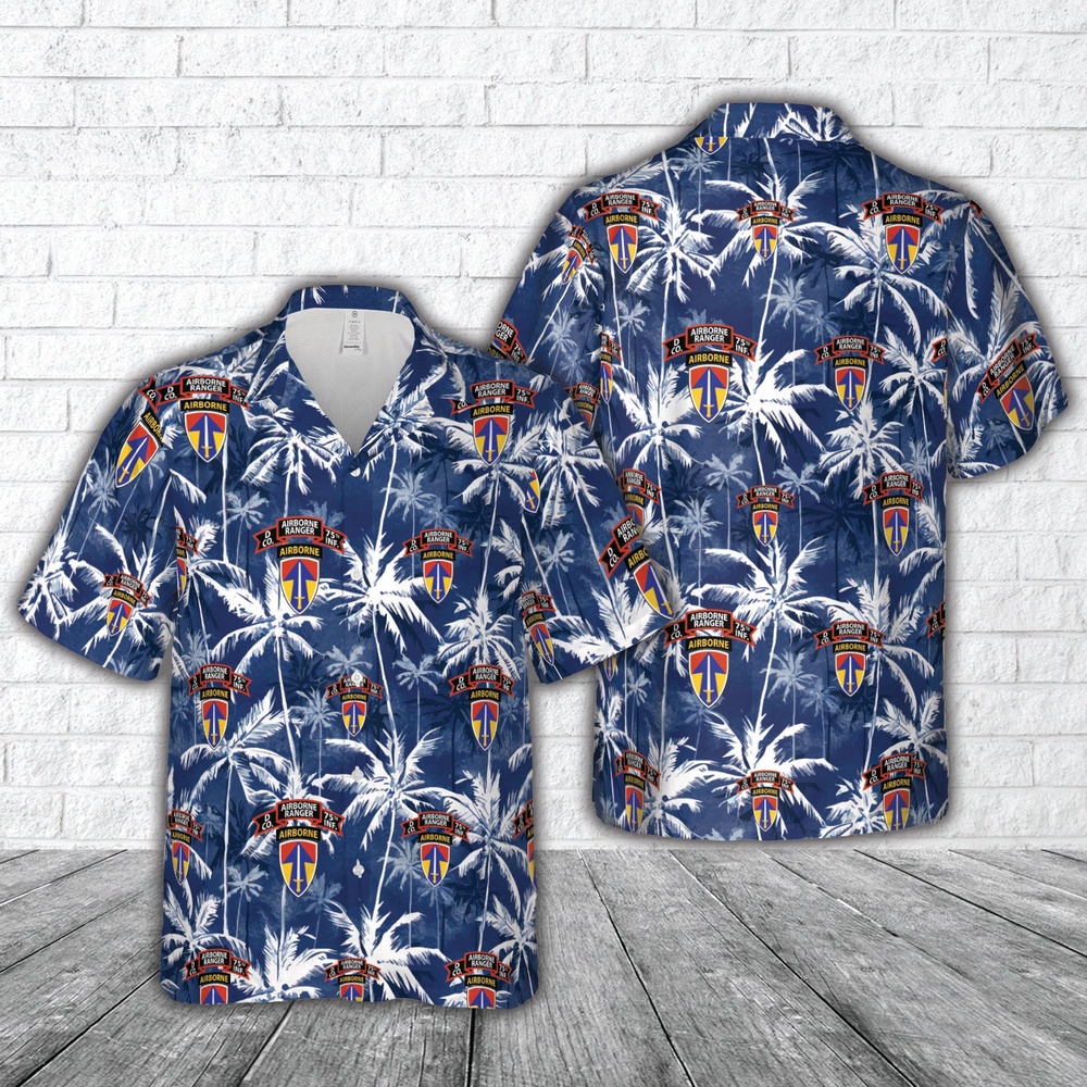 Us Army Hawaiian Shirt, US Army D Company (RANGER), 75th Infantry (AIRBORNE), 2nd Field Force Hawaiian Shirt