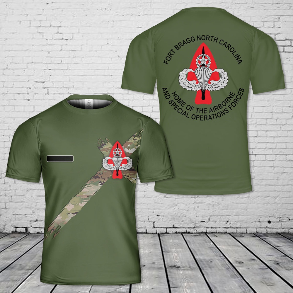 Us Army T Shirt, Personalized Fort Bragg Home Of The Airborne And Special Operations Forces T-Shirt 3D