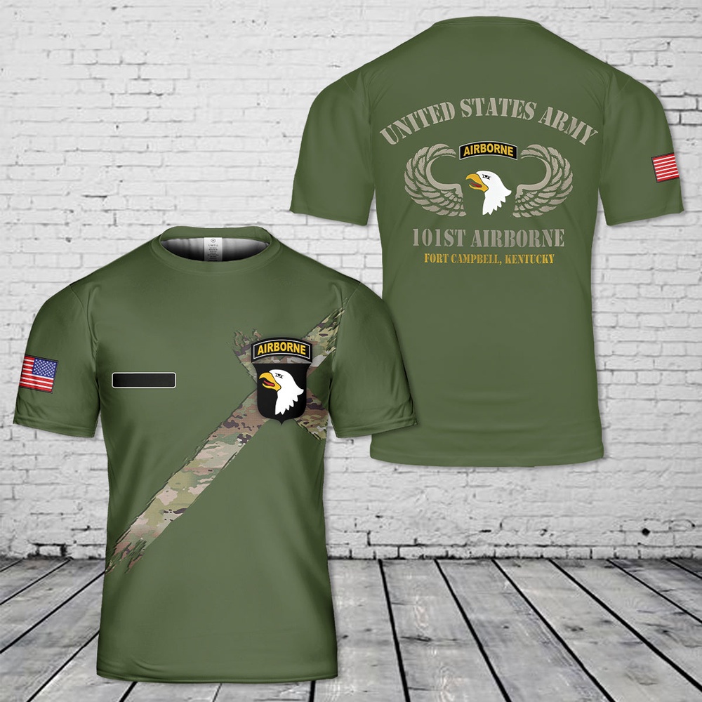 Us Army T Shirt, Personalized US Army 101st Airborne Fort Campbell T-Shirt 3D