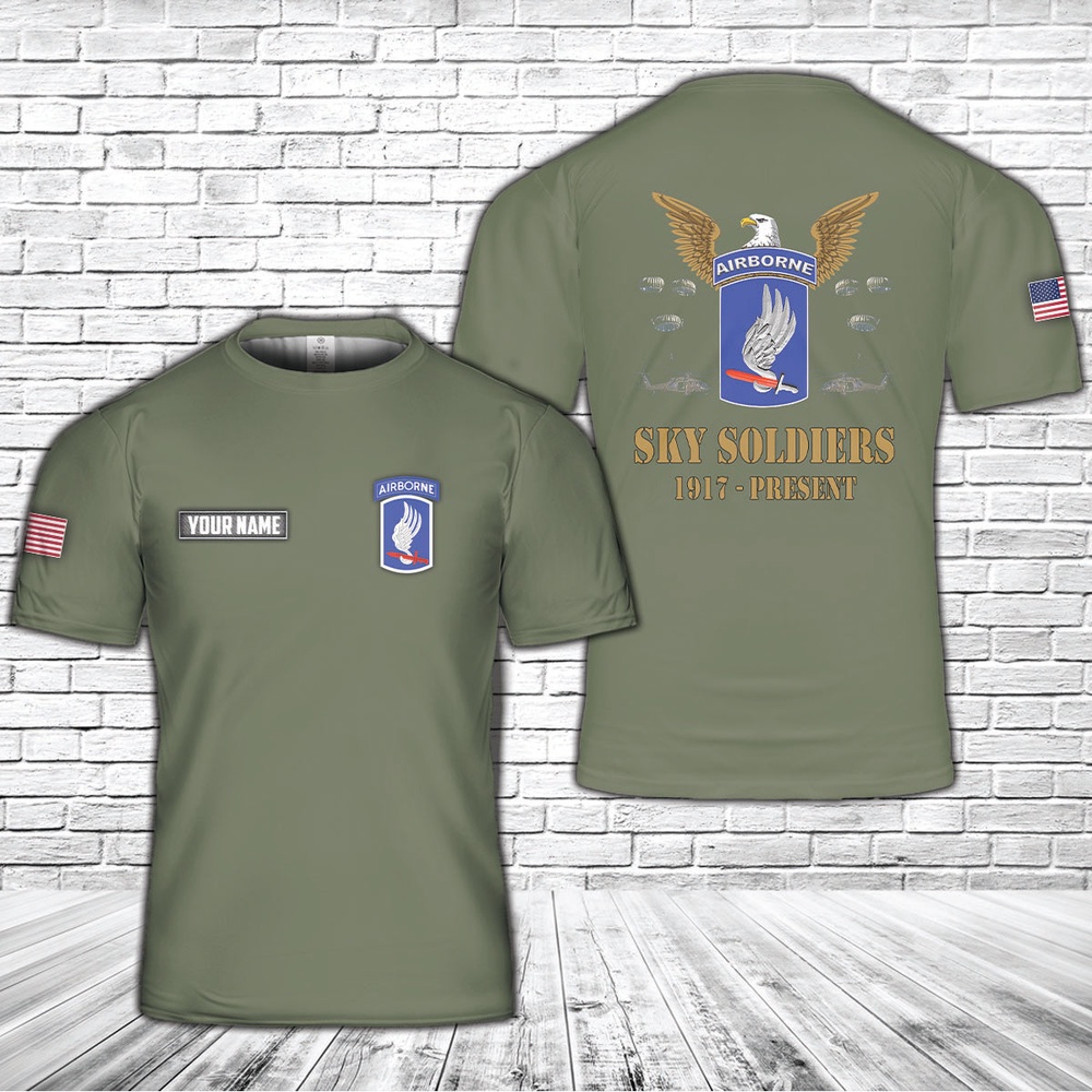 Us Army T Shirt, Personalized US Army 173rd Airborne Brigade T-Shirt 3D