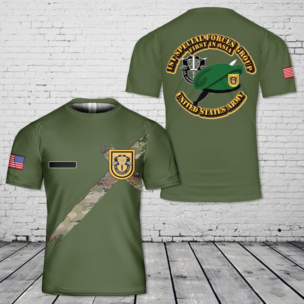Us Army T Shirt, Personalized US Army 1st Special Forces Group (1st SFG) T-Shirt 3D