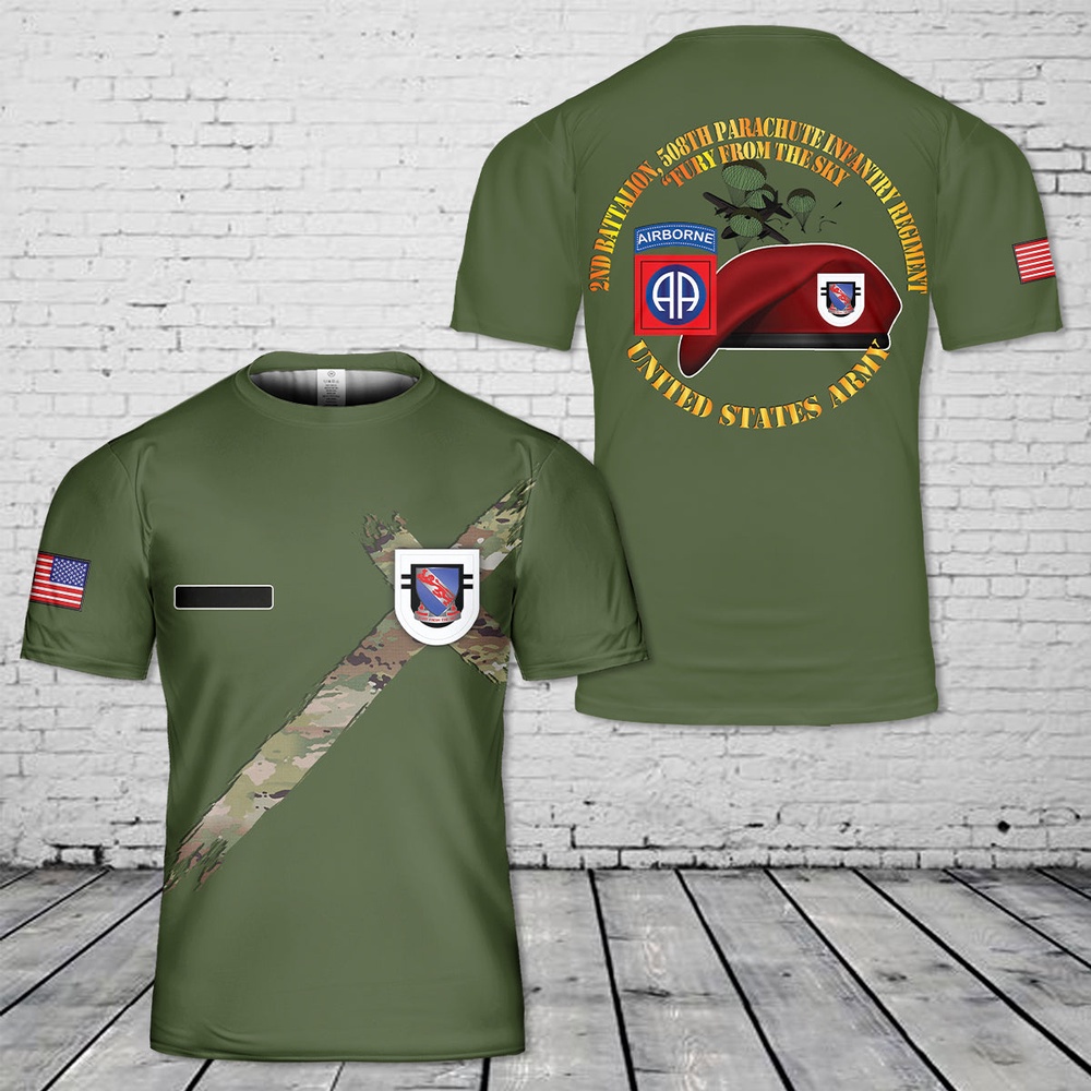 Us Army T Shirt, Personalized US Army 2nd Battalion, 508th Parachute Infantry Regiment T-Shirt 3D