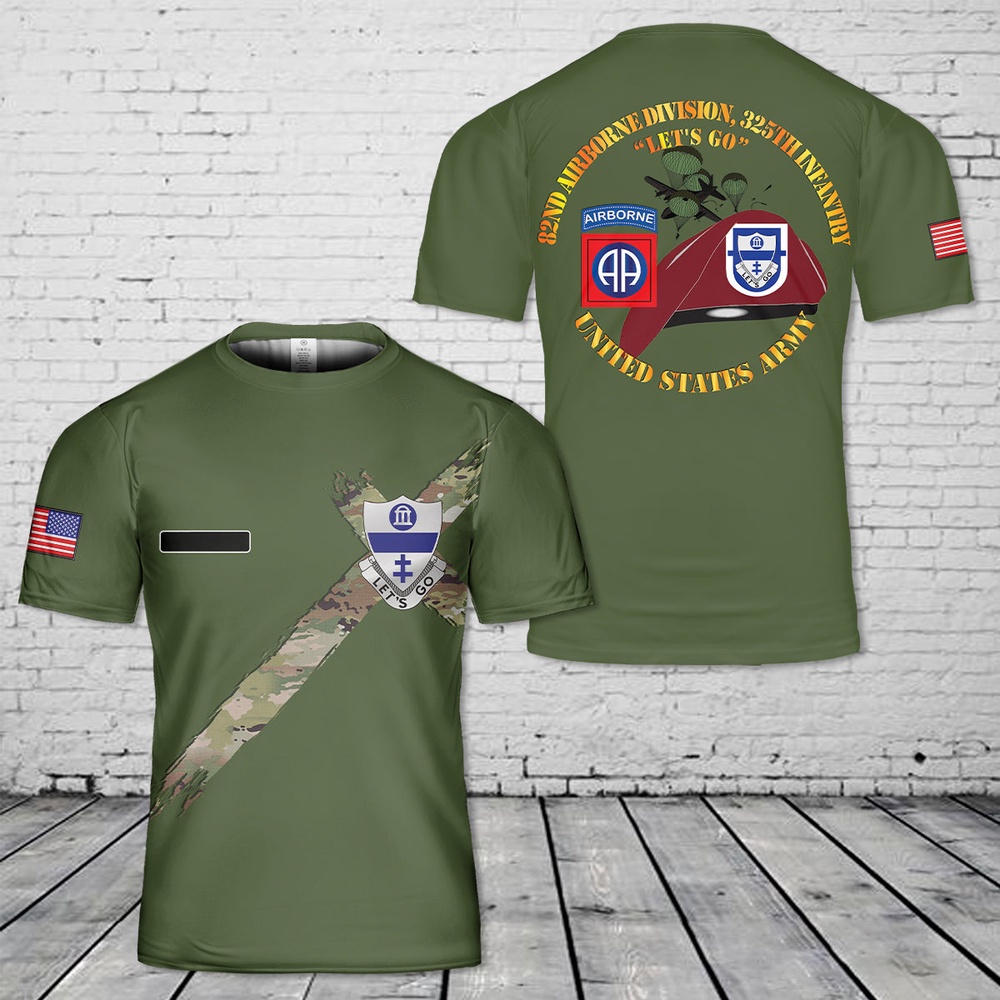 Us Army T Shirt, Personalized US Army 82nd Airborne Division 325th Airborne Infantry Regiment T-Shirt 3D