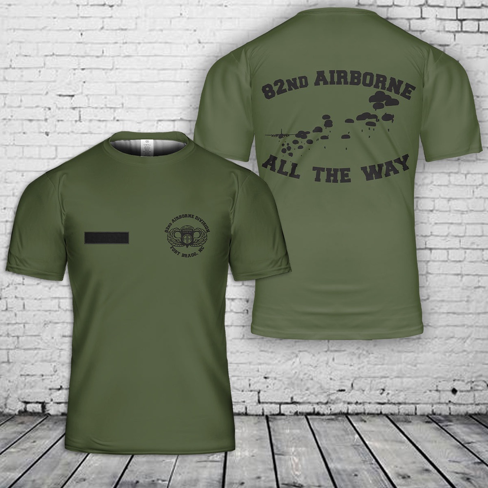 Us Army T Shirt, Personalized US Army Paratroopers With The 82nd Airborne Division Parachute T-Shirt