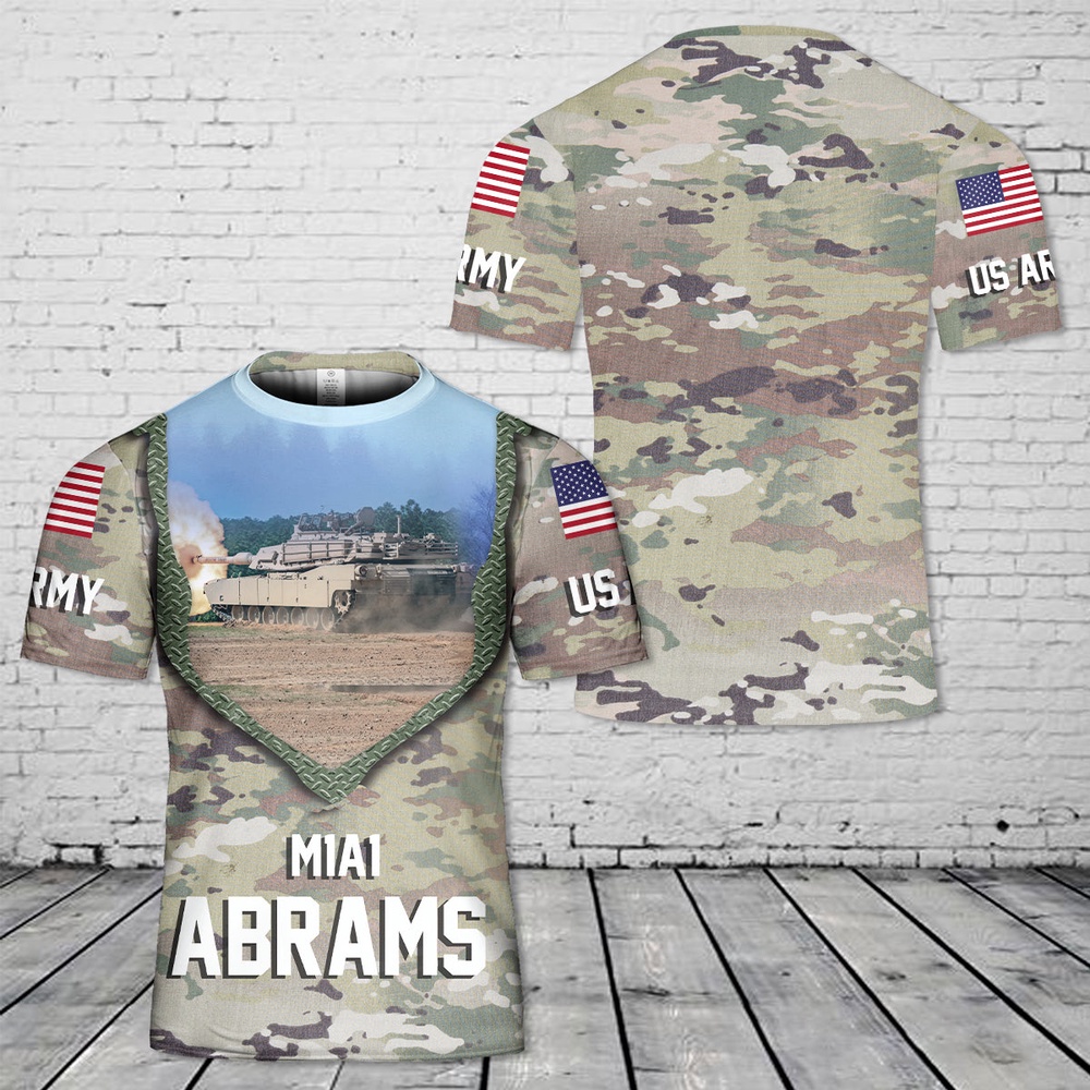 Us Army T Shirt, US Army M1A1 Abrams Tank T-Shirt 3D