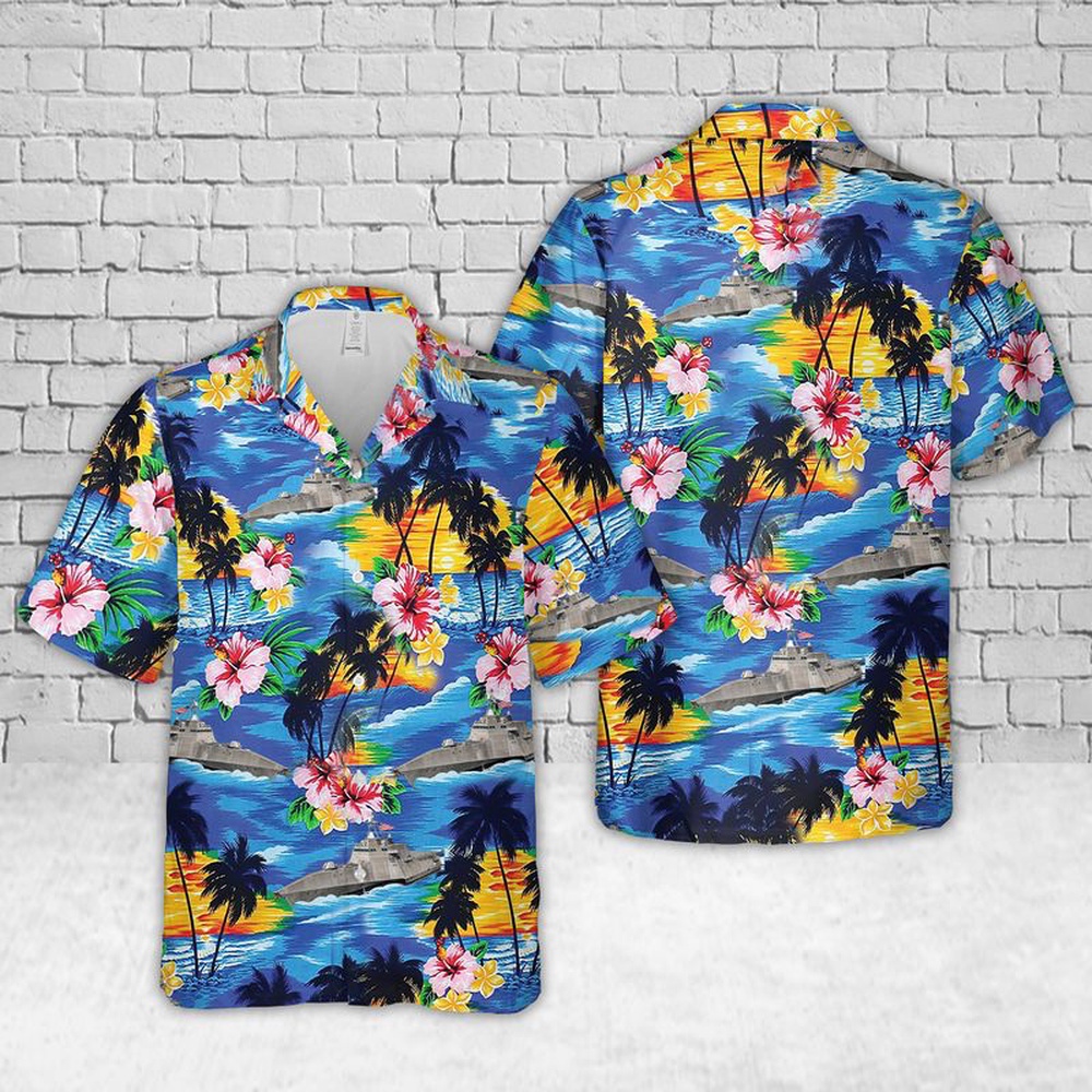 Us Navy Hawaiian Shirt, Navy USS Independence (LCS-2) Hawaiian Shirt, Military Aloha Shirt