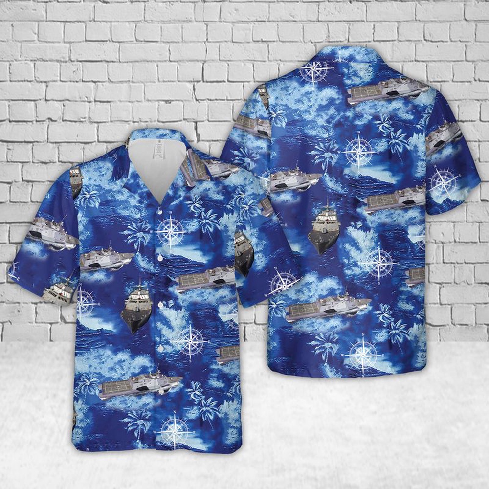 Us Navy Hawaiian Shirt, Navy USS (LCS-1) Hawaiian Shirt, Military Aloha Shirt