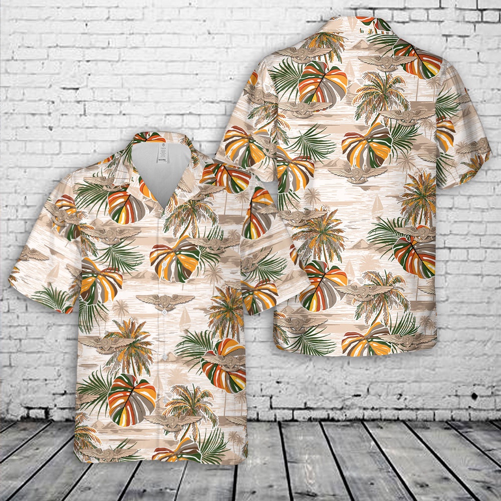 Us Navy Hawaiian Shirt, US Navy Air Warfare Wings Insignia Hawaiian Shirt, Military Aloha Shirt