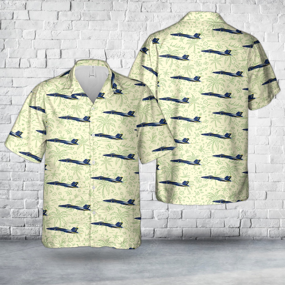 Us Navy Hawaiian Shirt, US Navy Blue Angels #2 FA-18E Hawaiian Shirt, Military Aloha Shirt