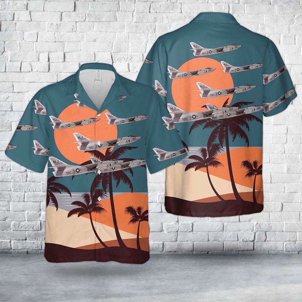 Us Navy Hawaiian Shirt, US Navy Douglas A-3B Skywarrior Of VAH-123 Professionals Hawaiian Shirt, Military Aloha Shirt