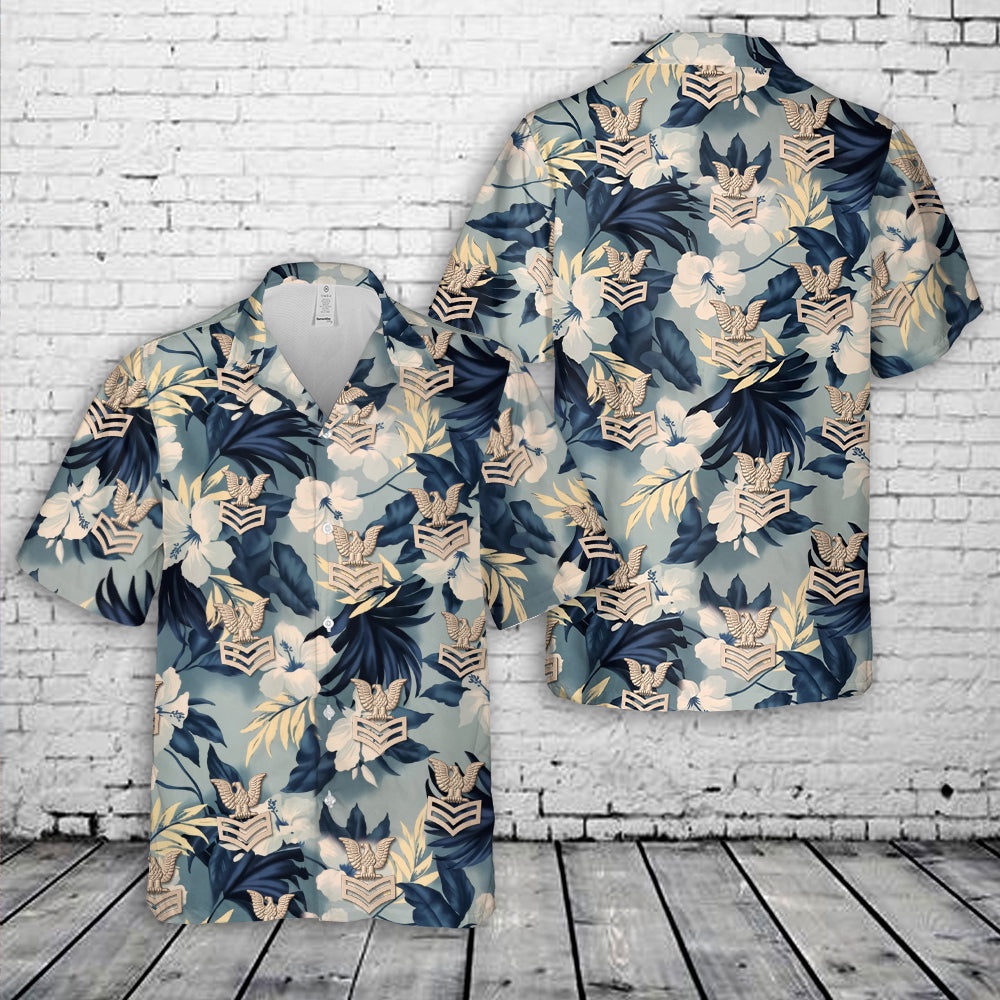 Us Navy Hawaiian Shirt, US Navy E-6 Petty Officer 1st Class Hawaiian Shirt, Military Aloha Shirt Us Navy Hawaiian Shirt, US Navy E-6 Petty Officer 1st Class Hawaiian Shirt, Military Aloha Shirt