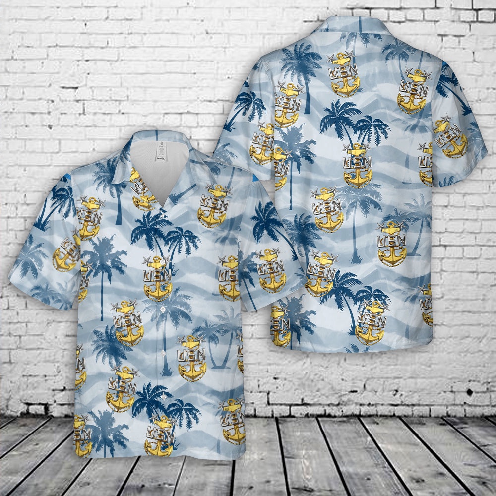 Us Navy Hawaiian Shirt, US Navy E-9 Master Chief Petty Officers Anchor Hawaiian Shirt, Military Aloha Shirt Us Navy Hawaiian Shirt, US Navy E-9 Master Chief Petty Officers Anchor Hawaiian Shirt, Military Aloha Shirt