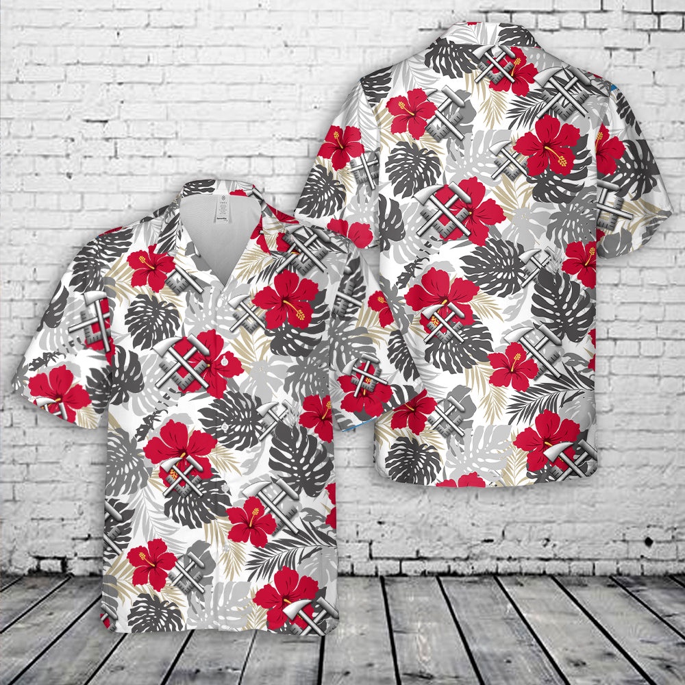 Us Navy Hawaiian Shirt, US Navy Hull maintenance technician (HT) Hawaiian Shirt, Military Aloha Shirt