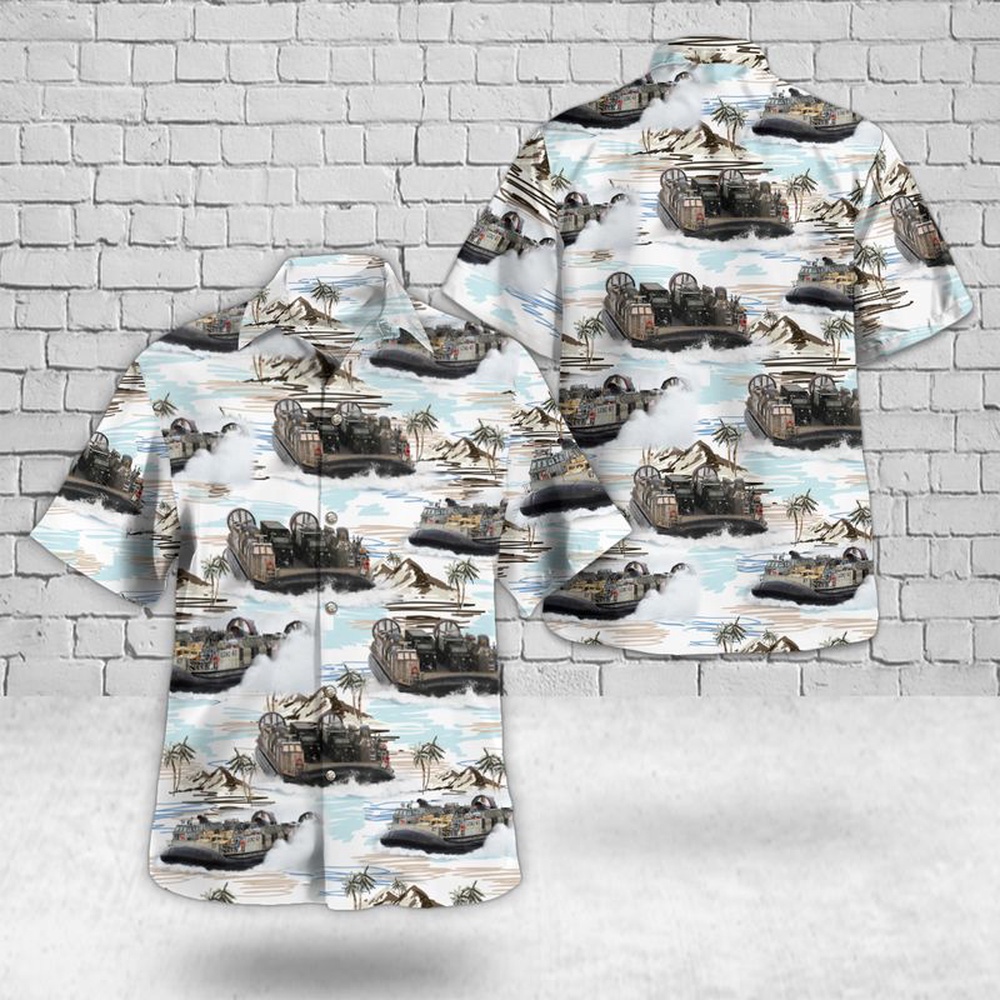 Us Navy Hawaiian Shirt, US Navy Landing Craft Air Cushion Hawaiian Shirt, Military Aloha Shirt
