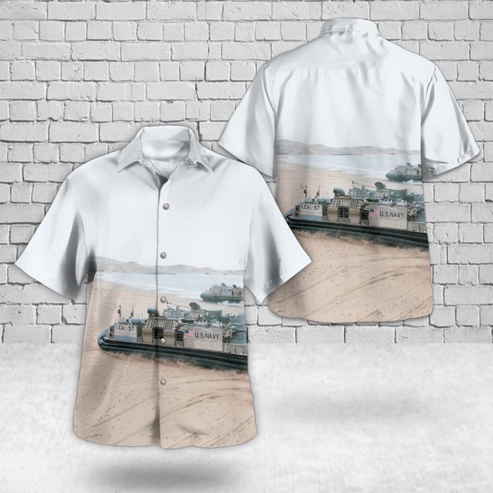 Us Navy Hawaiian Shirt, US Navy Landing Craft Air Cushion Hawaiian Shirts, Military Aloha Shirt