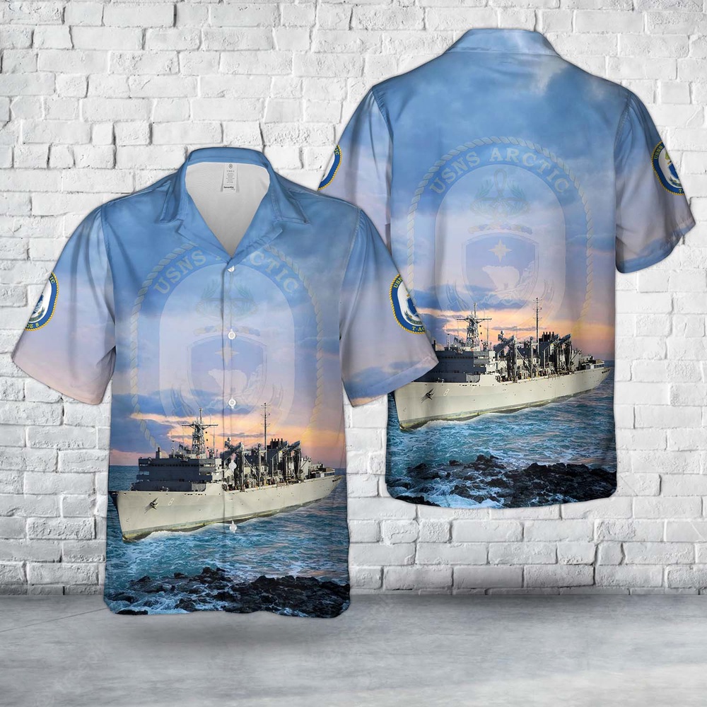 Us Navy Hawaiian Shirt, US Navy USNS Arctic (T-AOE-8) Hawaiian Shirt, Military Aloha Shirt Us Navy Hawaiian Shirt, US Navy USNS Arctic (T-AOE-8) Hawaiian Shirt, Military Aloha Shirt