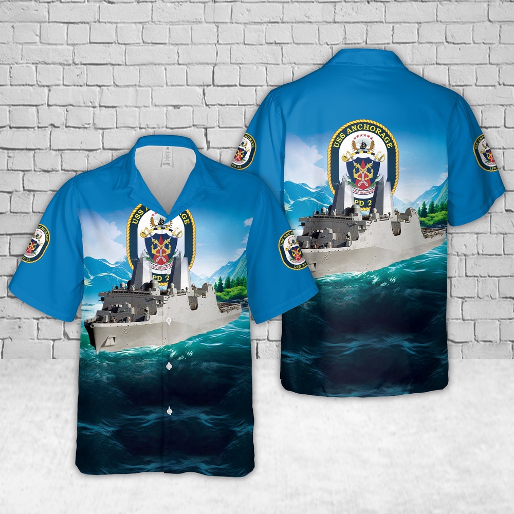 Us Navy Hawaiian Shirt, US Navy USS Anchorage (LPD-23) Hawaiian Shirt, Military Aloha Shirt Us Navy Hawaiian Shirt, US Navy USS Anchorage (LPD-23) Hawaiian Shirt, Military Aloha Shirt