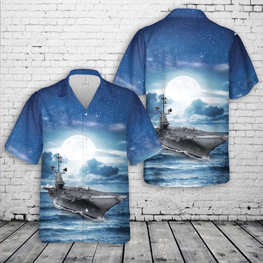 Us Navy Hawaiian Shirt, US Navy USS Bon Homme Richard (CV-31) Hawaiian Shirt, Military Aloha Shirt